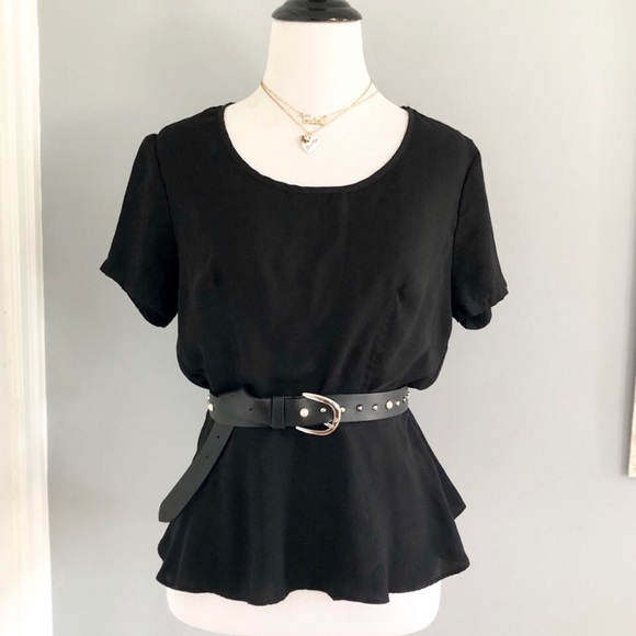 Marabelle XS Black Peplum Top - Picture 10 of 10